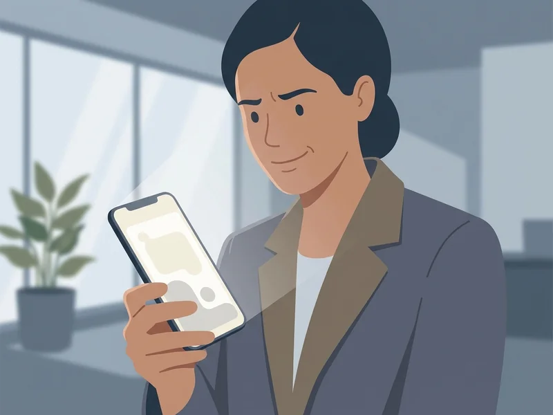 Person looking at phone with skeptical expression, representing customers judging websites quickly