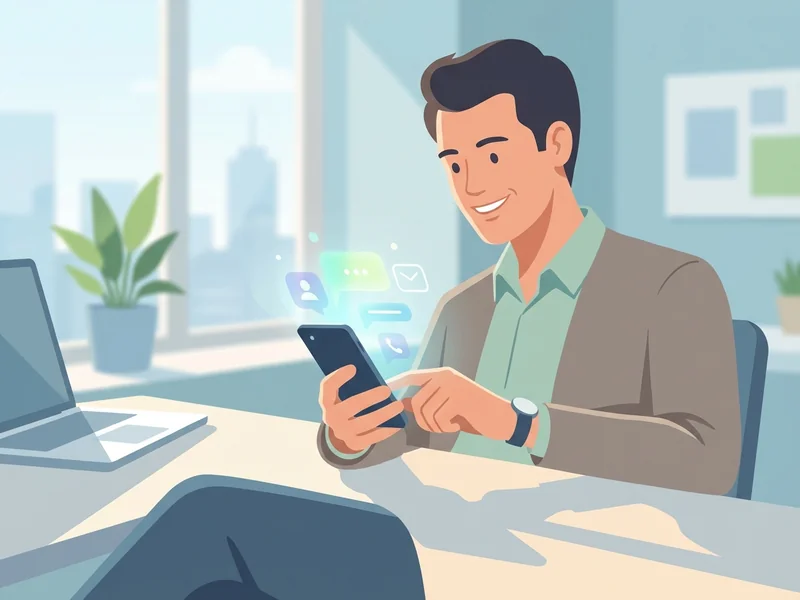 Business owner sending a simple email on phone, representing easy website update request