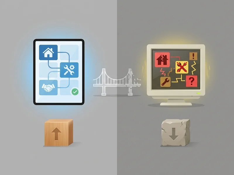 Split screen showing professional vs amateur looking websites and the trust gap between them
