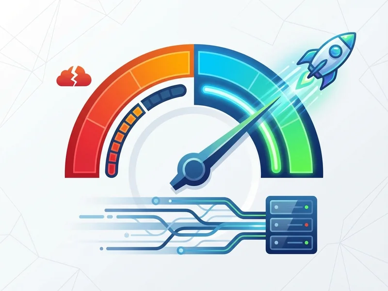 Speedometer gauge showing website loading speed with emphasis on fast performance
