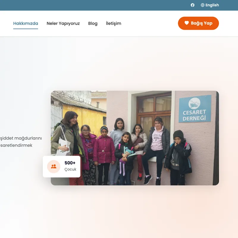 Screenshot of the Cesaret Derneği website