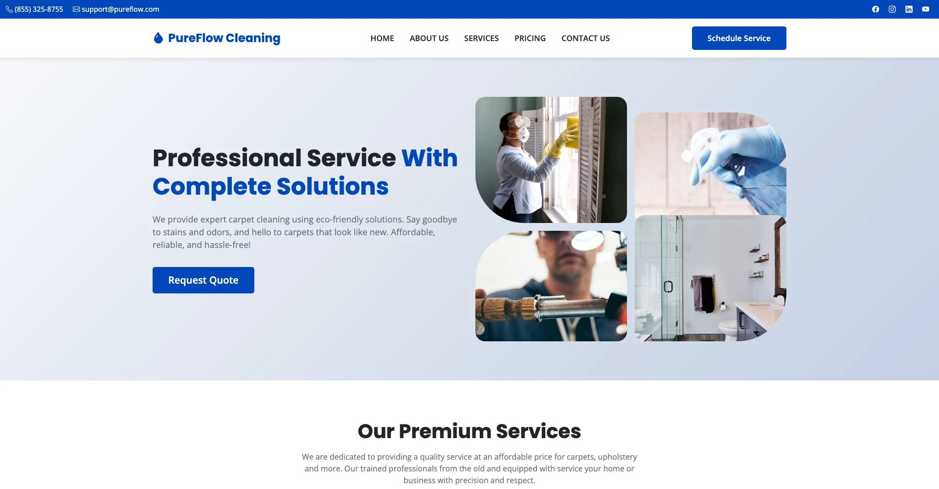 Cleaning service website design