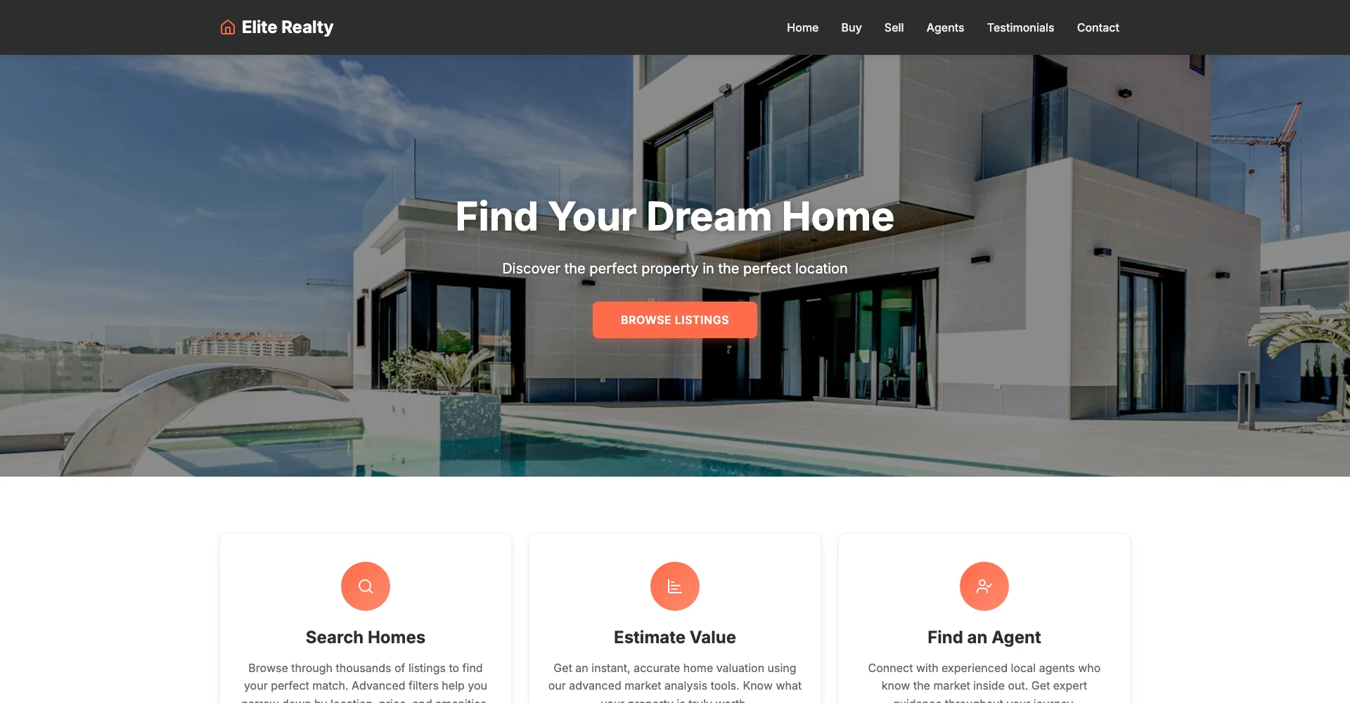 Real estate website design