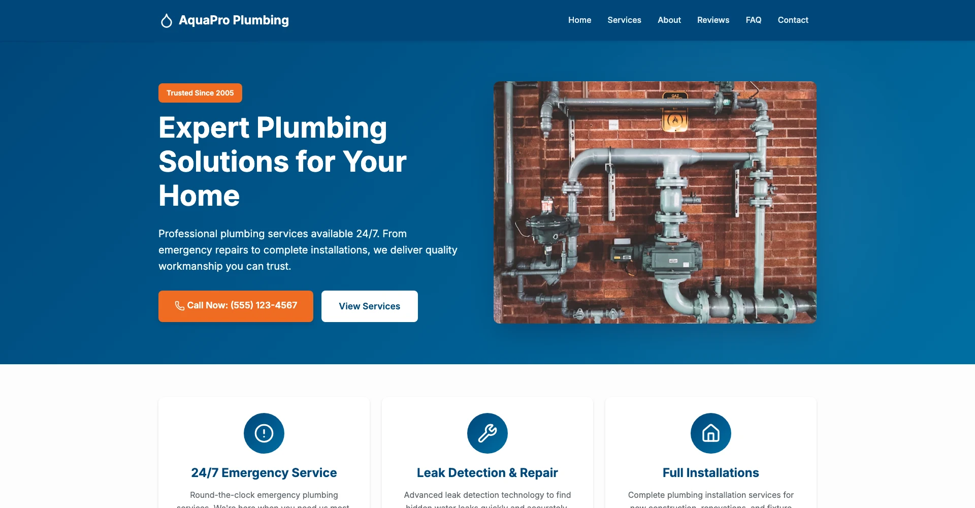 Plumbing website design