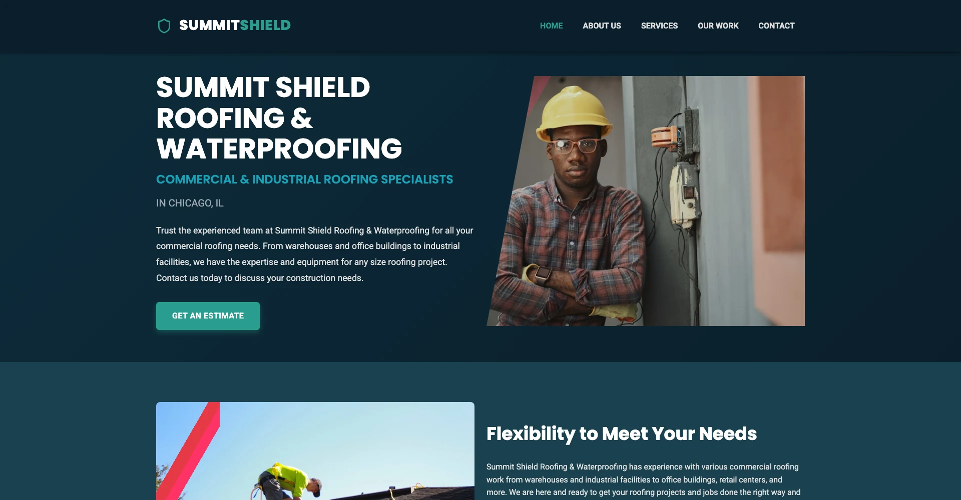 Roofing website design