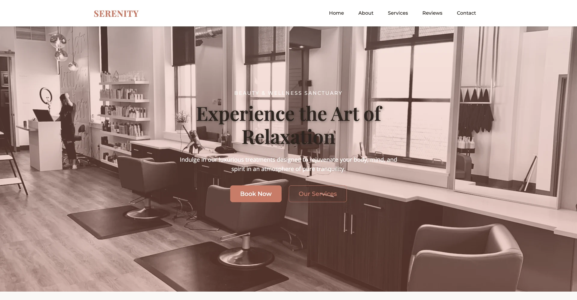 Salon website design