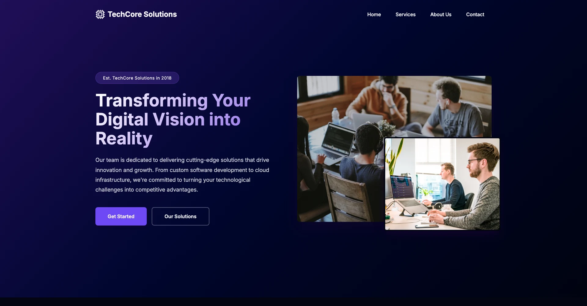 Tech solutions website design